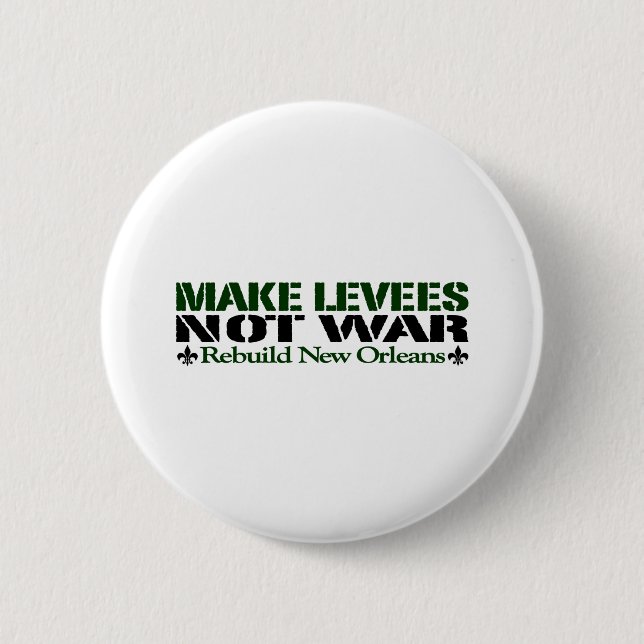 Make Levees Not War 6 Cm Round Badge (Front)
