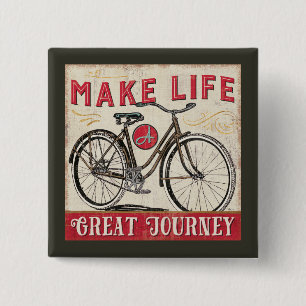 Make Life a Great Journey Quote 15 Cm Square Badge