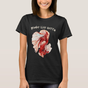 Make Life Betta - Aesthetic Watercolor Red Siamese T-Shirt