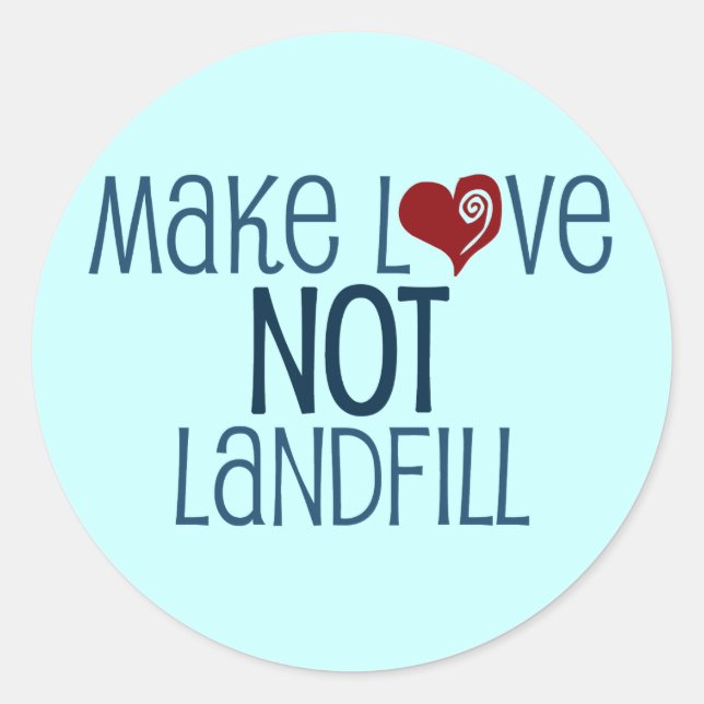 Make Love Classic Round Sticker (Front)