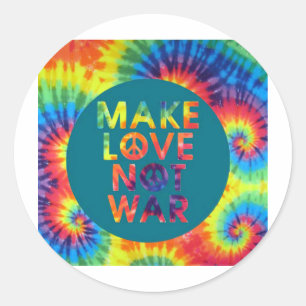 make love not war classic round sticker