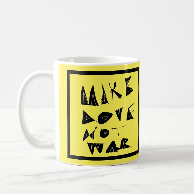 Make Love Not War Graphic. Coffee Mug (Left)