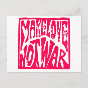 Make Love, Not War - Hippie Design for Peace Postcard
