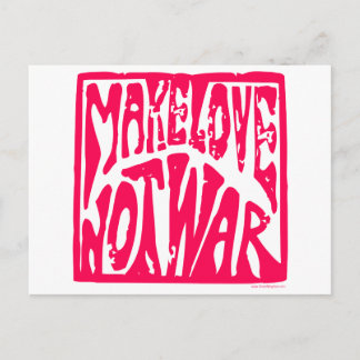 Make Love, Not War - Hippie Design for Peace Postcard