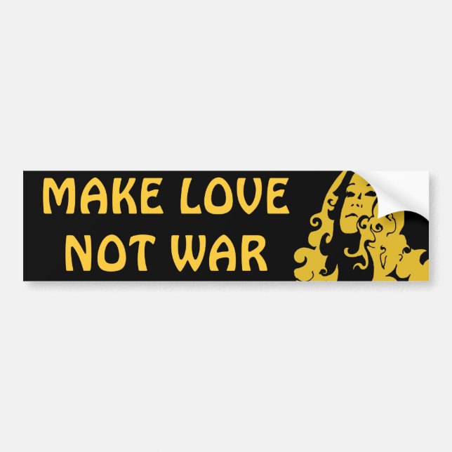 Make Love Not War Hippie Girl Bumper Sticker (Front)