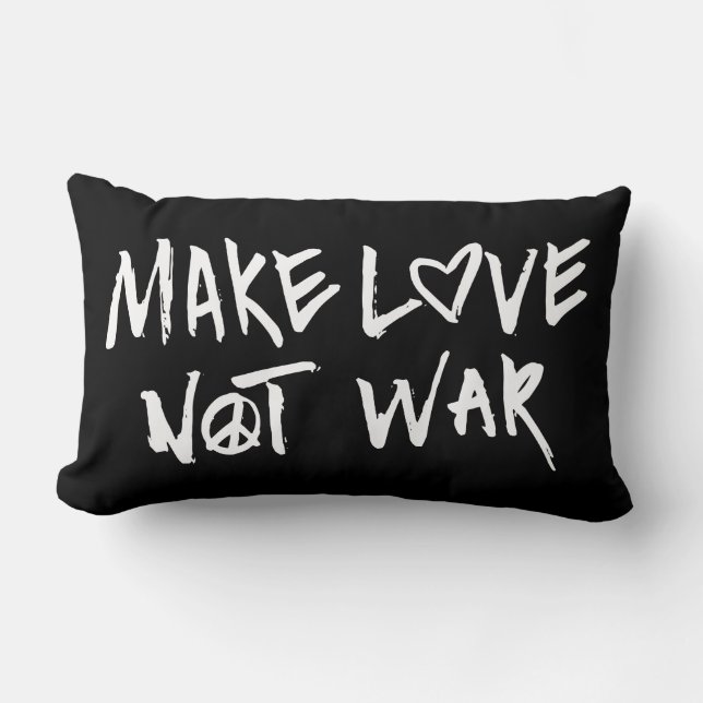 Make Love Not War Lumbar Cushion (Front)
