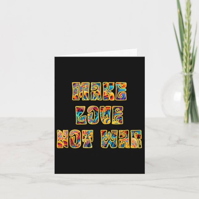 Make Love Not War Mushroom Peace  Card (Front)