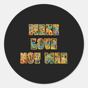 Make Love Not War Mushroom Peace Classic Round Sticker
