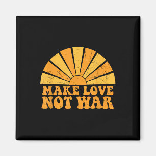 Make Love Not War Peace Sunshine Groovy Retro Vint Magnet