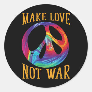 Make Love Not War - Peace Symbol Sign Classic Round Sticker