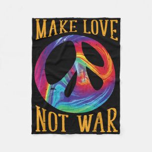 Make Love Not War - Peace Symbol Sign Fleece Blanket