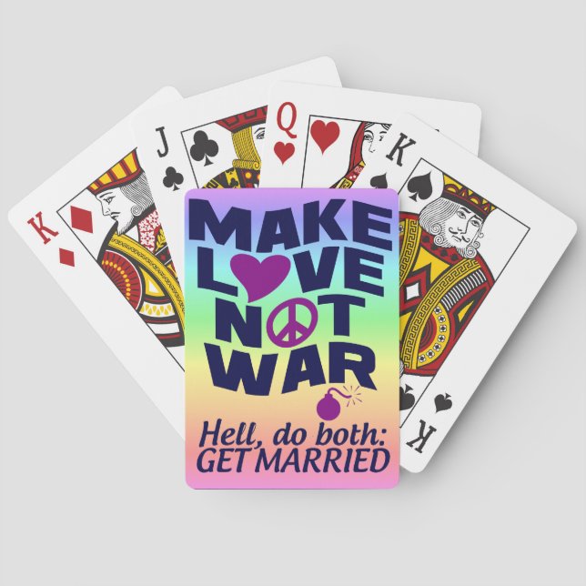 Make Love Not War playing cards (Back)
