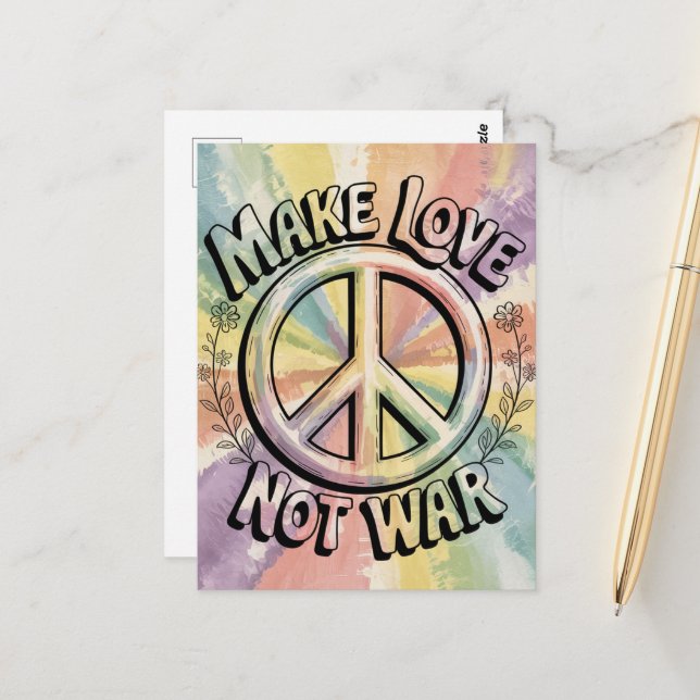 Make Love Not War Postcard (Front/Back In Situ)
