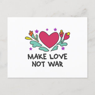 Make love not war postcard