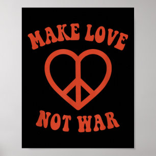 Make Love Not War Retro Hippie Peace Sign 