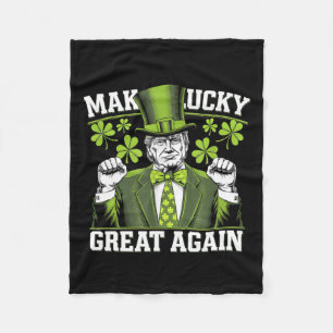 Make Lucky Great Again Trump St. Patrick's Day Lep Fleece Blanket