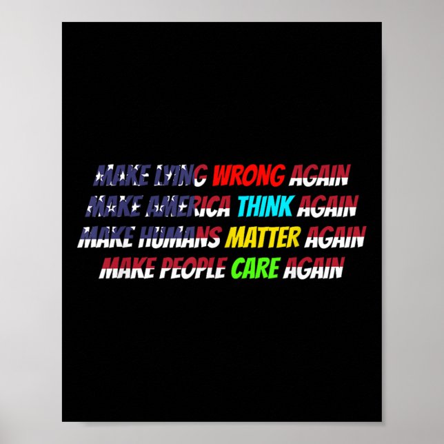 Make Lying Wrong Again Make America Think-again Qu Poster (Front)