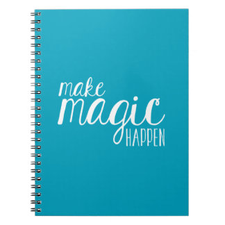 Make Magic Happen Teal Typography Notebook