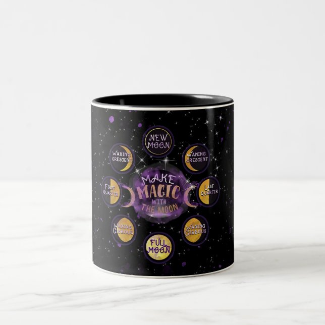 Make Magic With The Moon Lunar Cycles Phases Two-Tone Coffee Mug (Center)