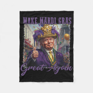 Make Mardi Gras Great Again Funny Parade Costume H Fleece Blanket
