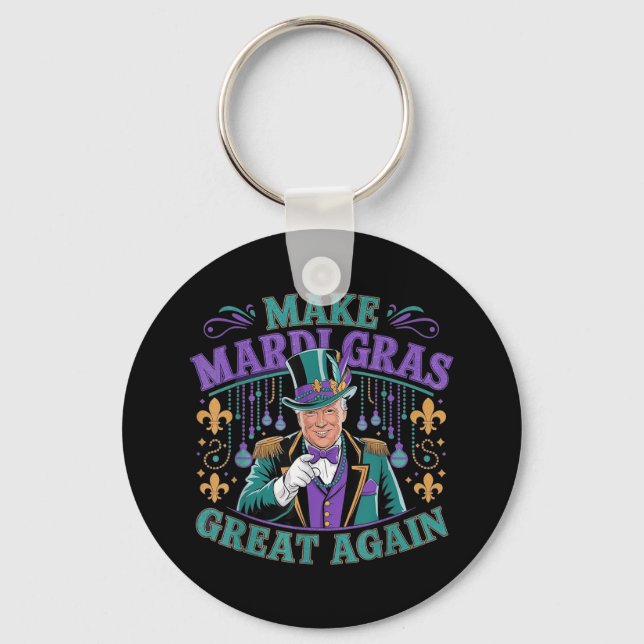 Make Mardi Gras Great Again Funny Parade Costume H Key Ring (Front)