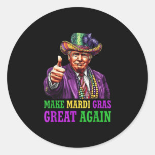 Make Mardi Gras Great Again Funny Trump Mardi Gras Classic Round Sticker