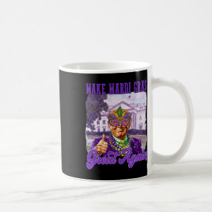 Make Mardi Gras Great Again Trump Beads Mask Feath Coffee Mug