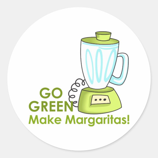 MAKE MARGARITAS CLASSIC ROUND STICKER (Front)