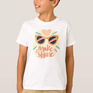 Make Me Shine Quote Cute Retro Sunglasses T-Shirt