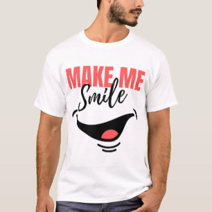 MAKE ME SMILE Bright and Playful Cartoon Graphic T-Shirt