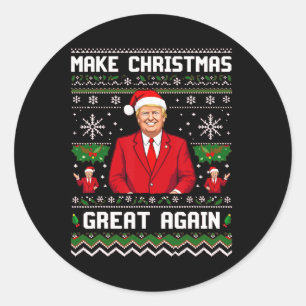 Make Merry Christmas Great Again Santa Trump Dance Classic Round Sticker