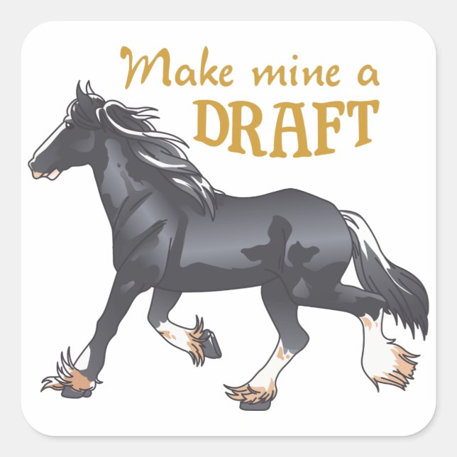 Make Mine a Draught Square Sticker (Front)