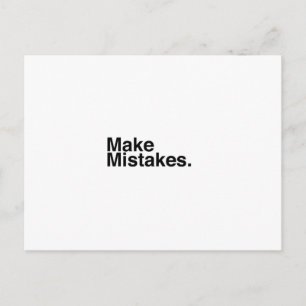 Make Mistakes. Postcard