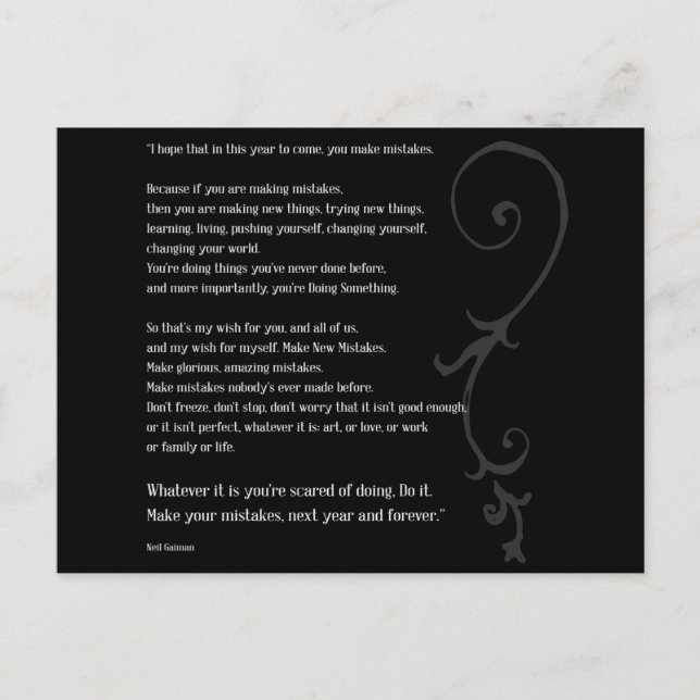 Make Mistakes Postcard (Front)