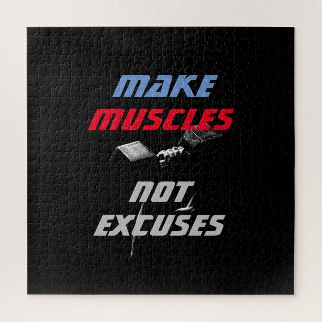 Make Muscles Bodybuilding Fitness Motivational Jigsaw Puzzle (Vertical)