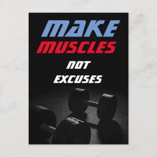 Make Muscles Bodybuilding Fitness Motivational Postcard