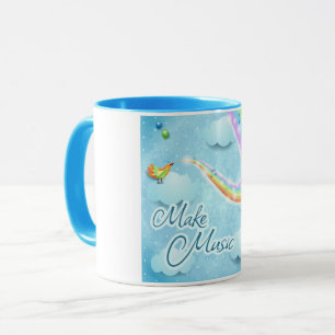 Make music, digital art mug