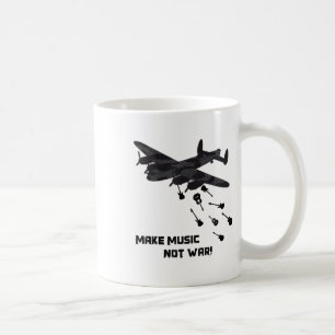 Make Music Not War Aeroplane Guitar Love Peace Pac Coffee Mug