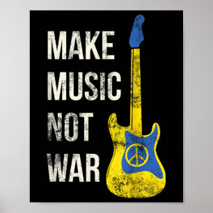 Make Music Not War Vintage Guitar Lovers & Pea Poster