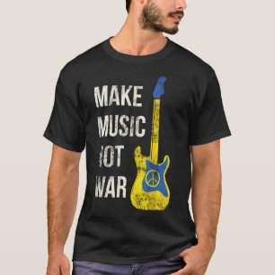 Make Music Not War Vintage Guitar Lovers &amp; Pea T-Shirt