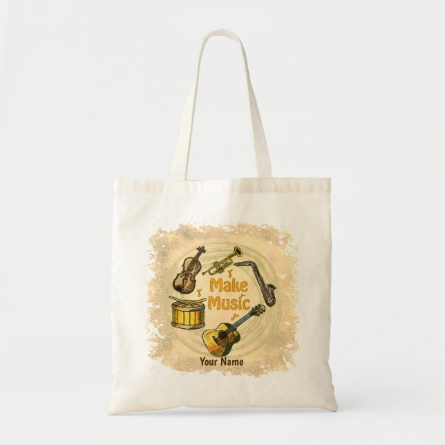 Make Music  Tote Bag (Front)