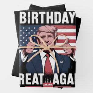 Make My Birthday Great Again Funny Trump Wrapping Paper Sheet