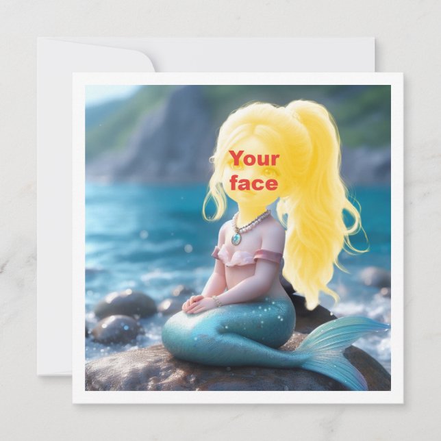 Make my child a mermaid princess, custom mermaid  card (Front)