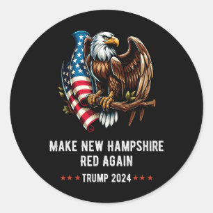 Make New Hampshire Red Again Eagle Republican Trum Classic Round Sticker