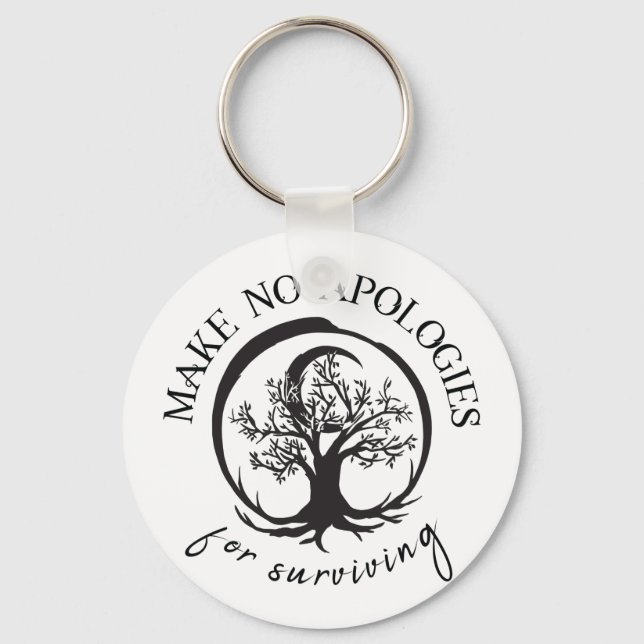 Make No Apologies For Surviving Keychain (Front)