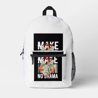 Make No Drama Retro Graphic Backpack