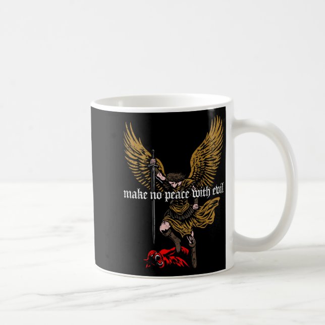 Make No Peace With Evil Archangel Michael Design ( Coffee Mug (Right)