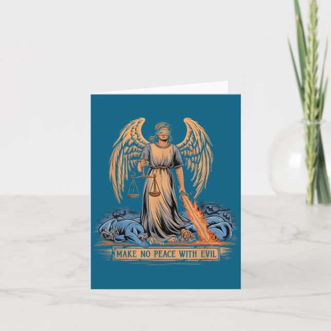 Make No Peace With Evil Archangel Michael Jesus Go Card (Front)