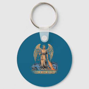 Make No Peace With Evil Archangel Michael Jesus Go Key Ring