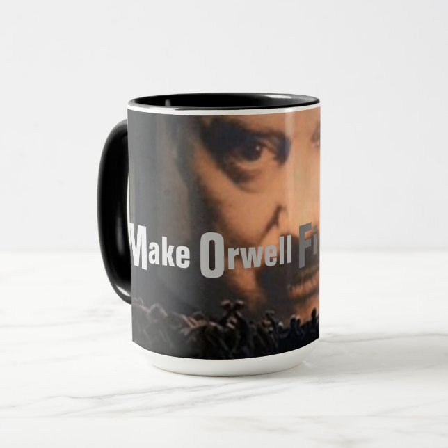 Make Orwell Fiction Again Mug (Front Left)